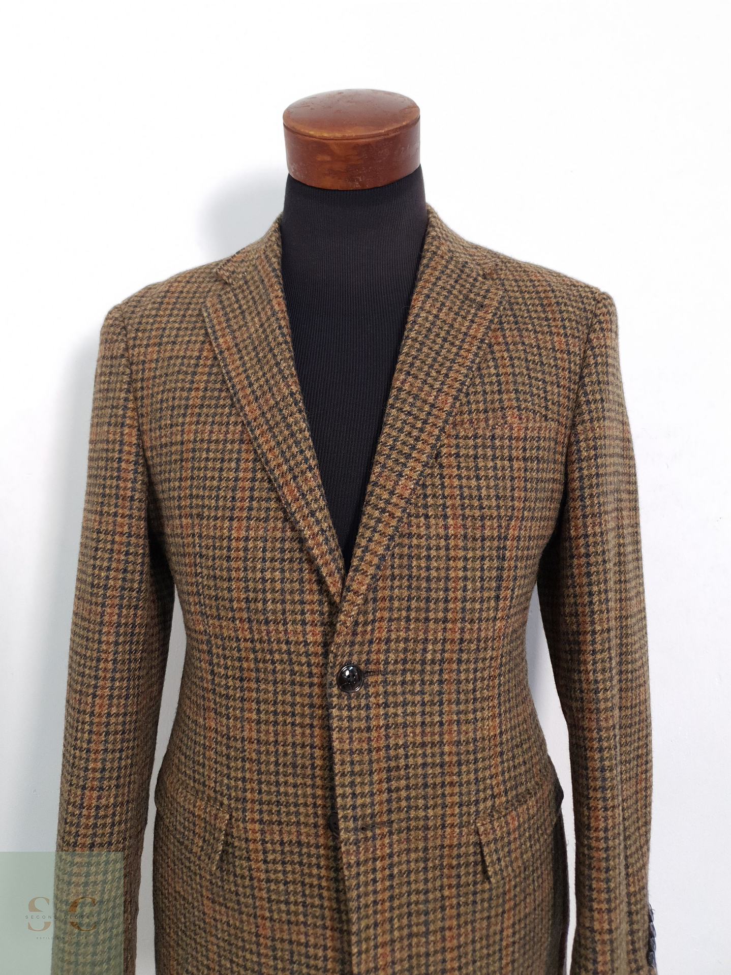 Linus Vestón pata de gallo Camel Talla M 5