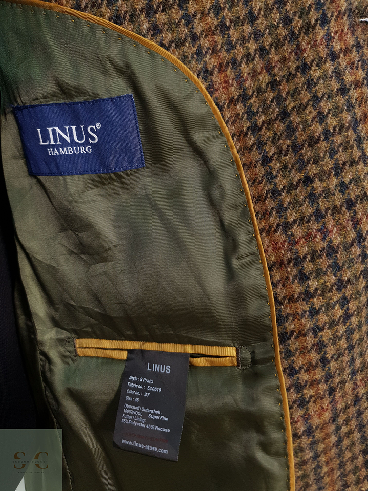 Linus Vestón pata de gallo Camel Talla M 8