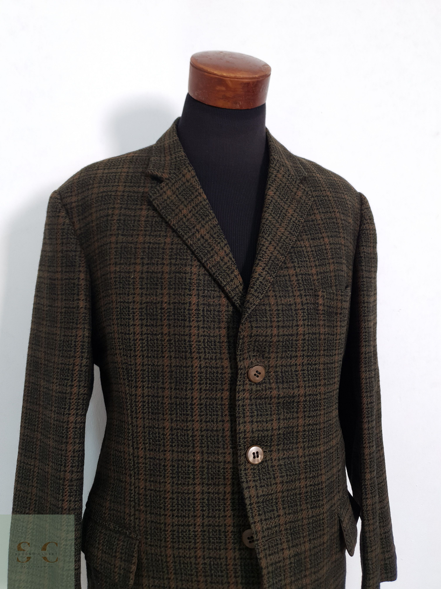 Kynoch Vestón escocés Verde Talla L 2