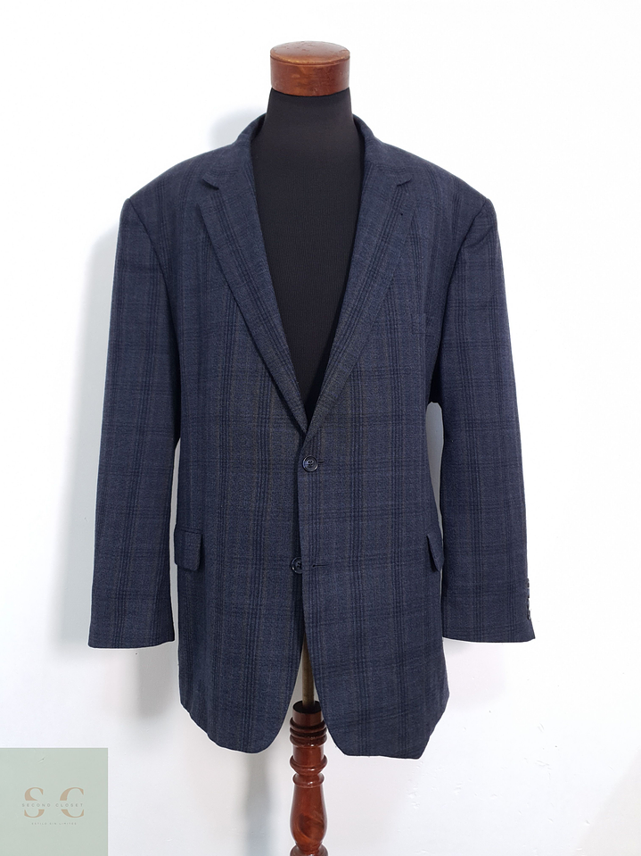 Big Fash Vestón clásico Plomo azul Talla 4XL 2