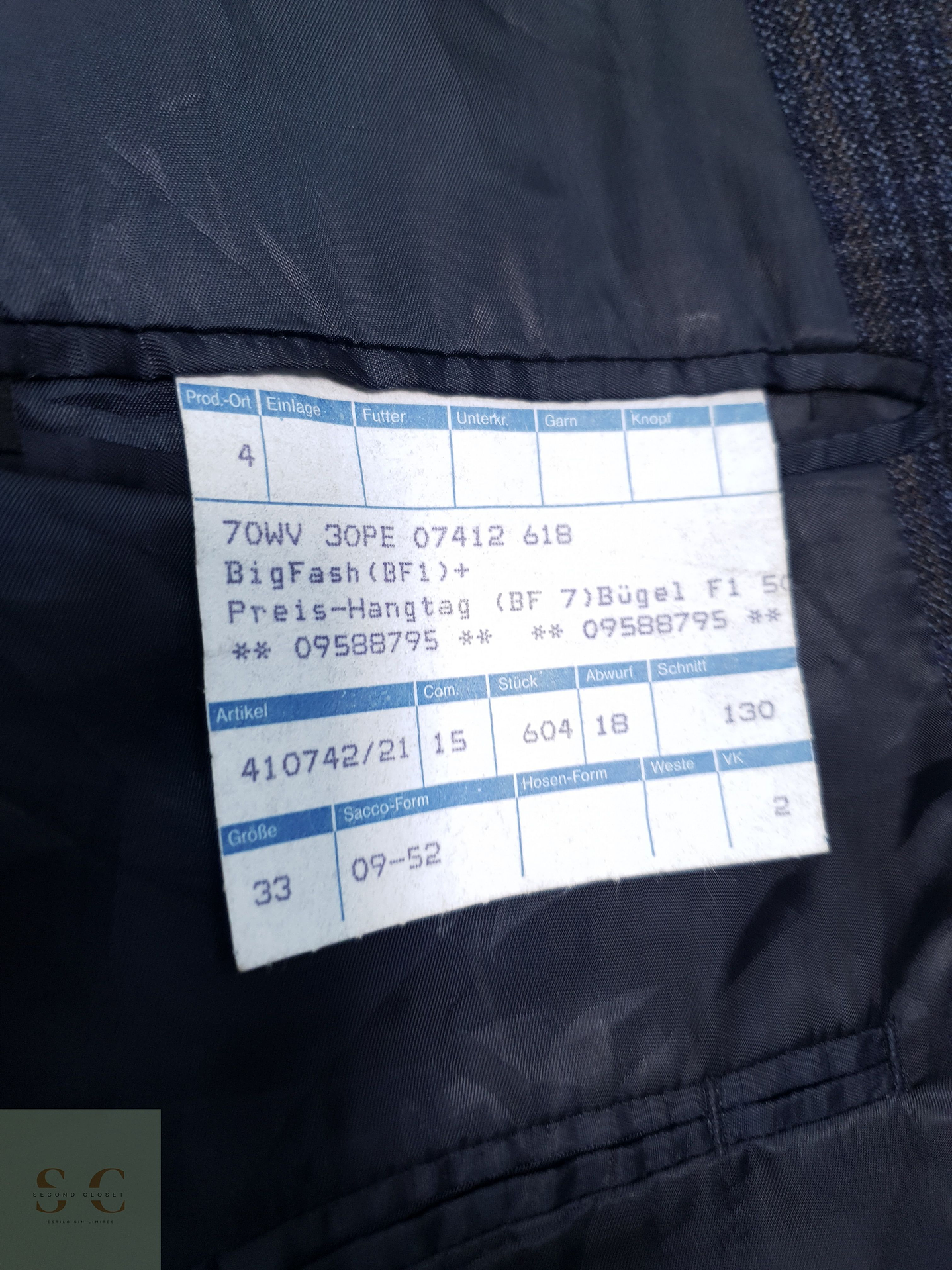 Big Fash Vestón clásico Plomo azul Talla 4XL 3