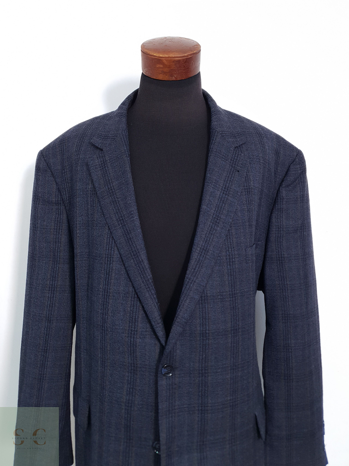 Big Fash Vestón clásico Plomo azul Talla 4XL 4