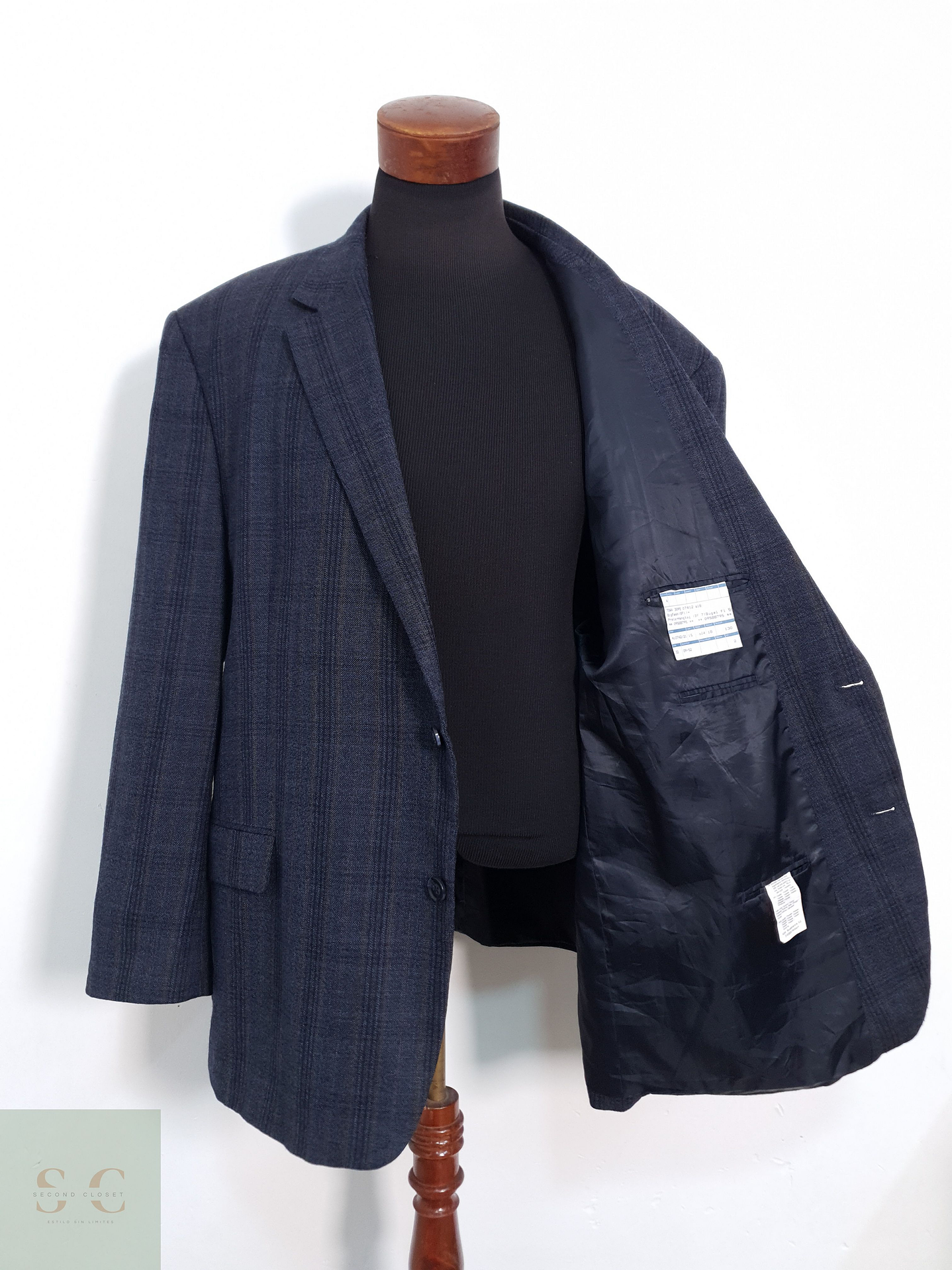 Big Fash Vestón clásico Plomo azul Talla 4XL 5