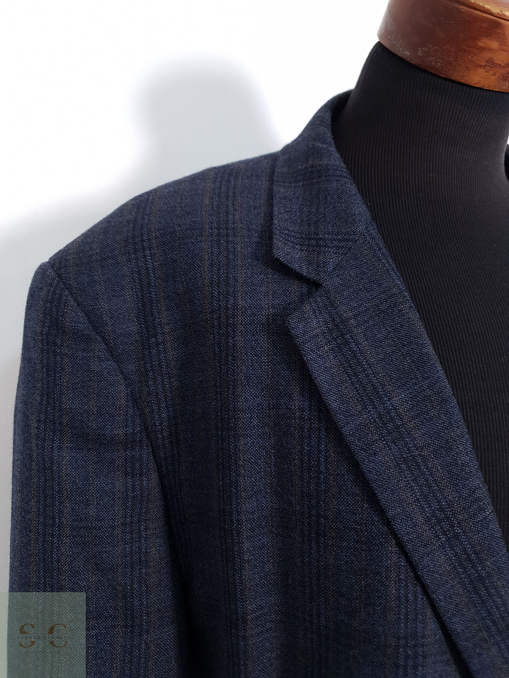 Big Fash Vestón clásico Plomo azul Talla 4XL 6