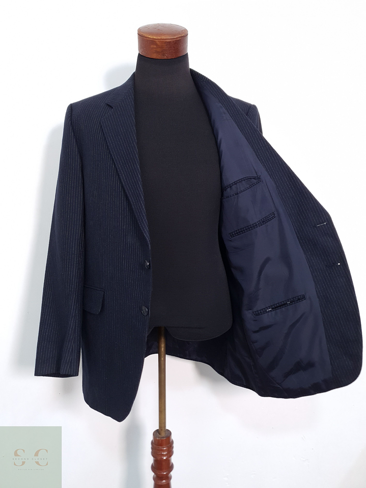 Vintage Vestón a rayas Azul con rayas Talla SM 2