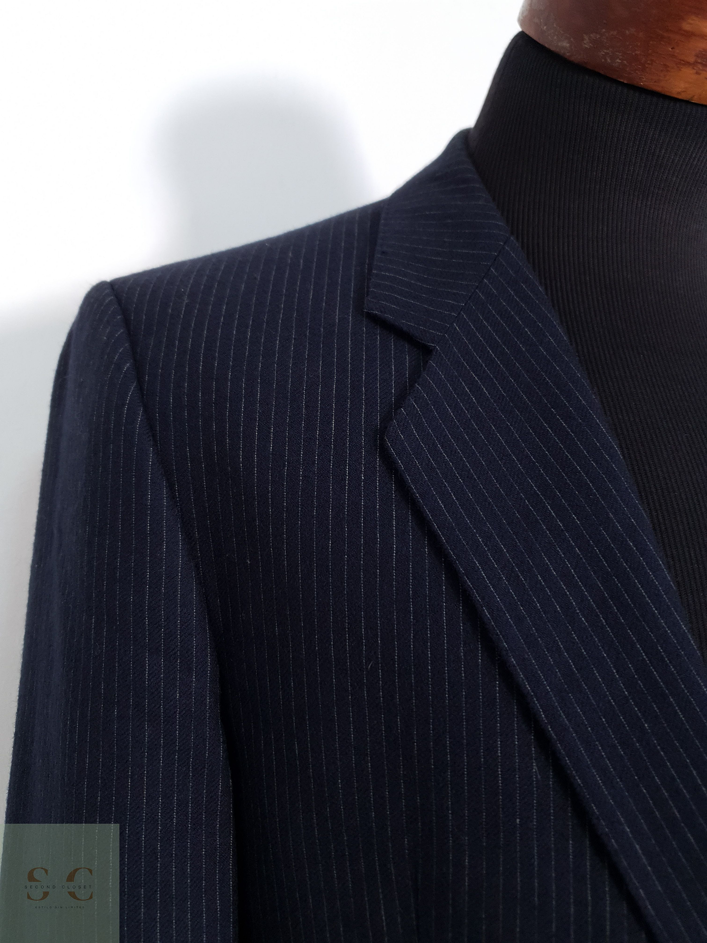 Vintage Vestón a rayas Azul con rayas Talla SM 3