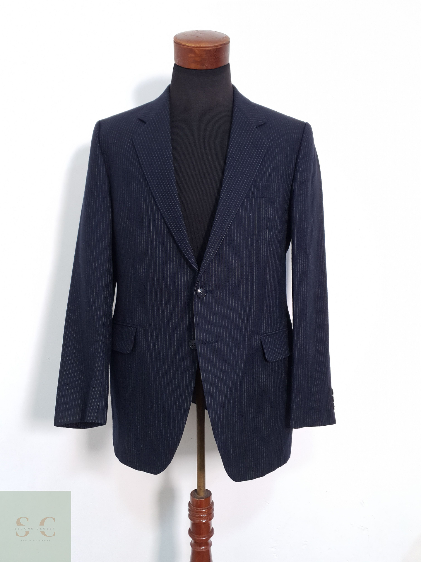 Vintage Vestón a rayas Azul con rayas Talla SM 1