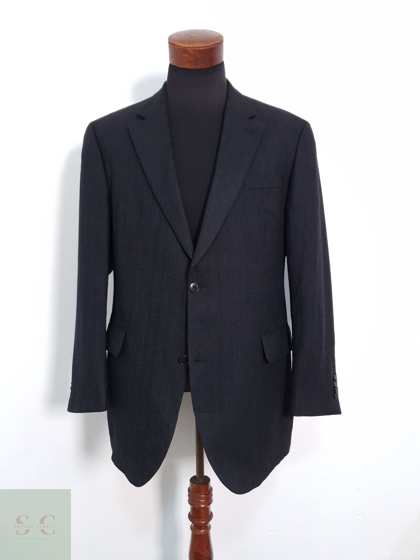 Carl Gross Vestón espiguilla Negro grafito Talla LXL 1