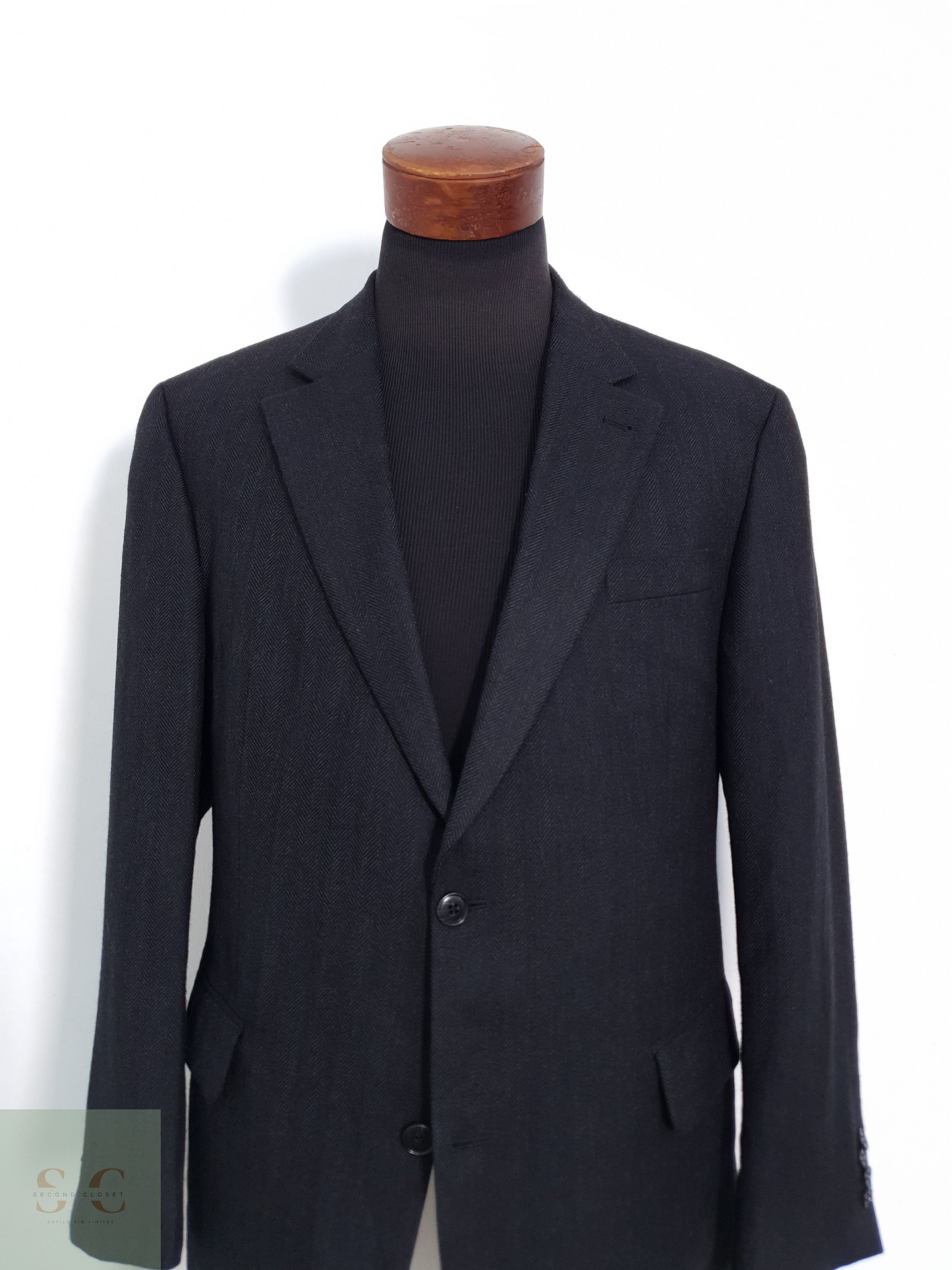 Carl Gross Vestón espiguilla Negro grafito Talla LXL 3