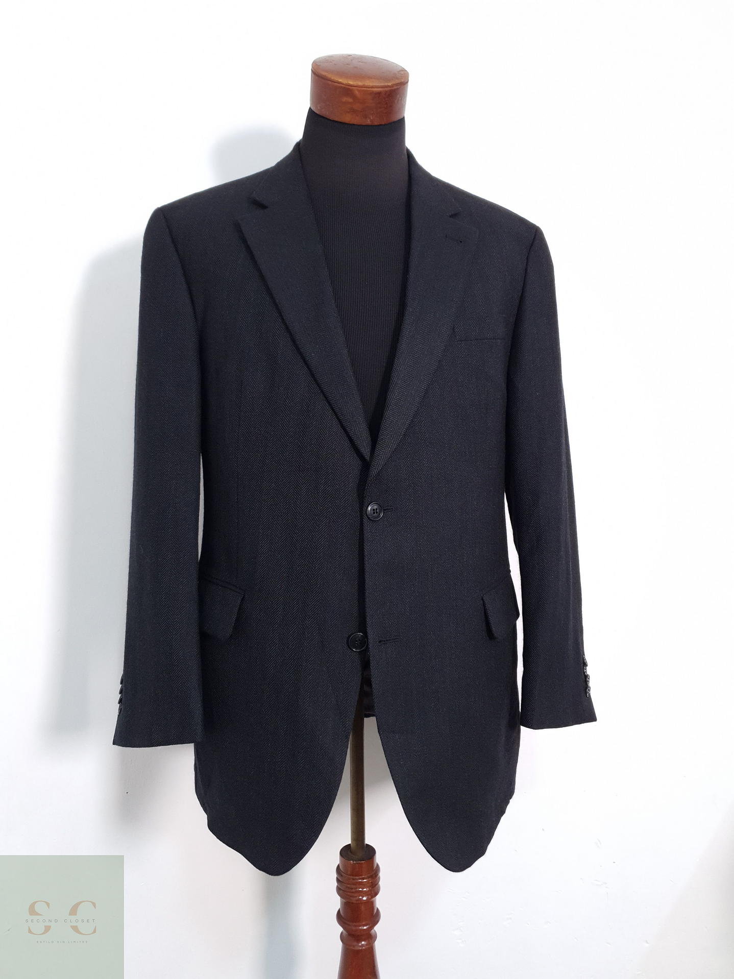 Carl Gross Vestón espiguilla Negro grafito Talla LXL 4