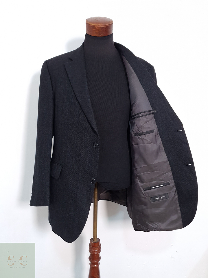 Carl Gross Vestón espiguilla Negro grafito Talla LXL 5