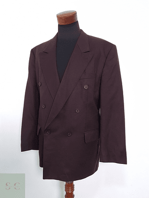 Vintage Vestón cruzado Burdeus muy oscuro Talla XL