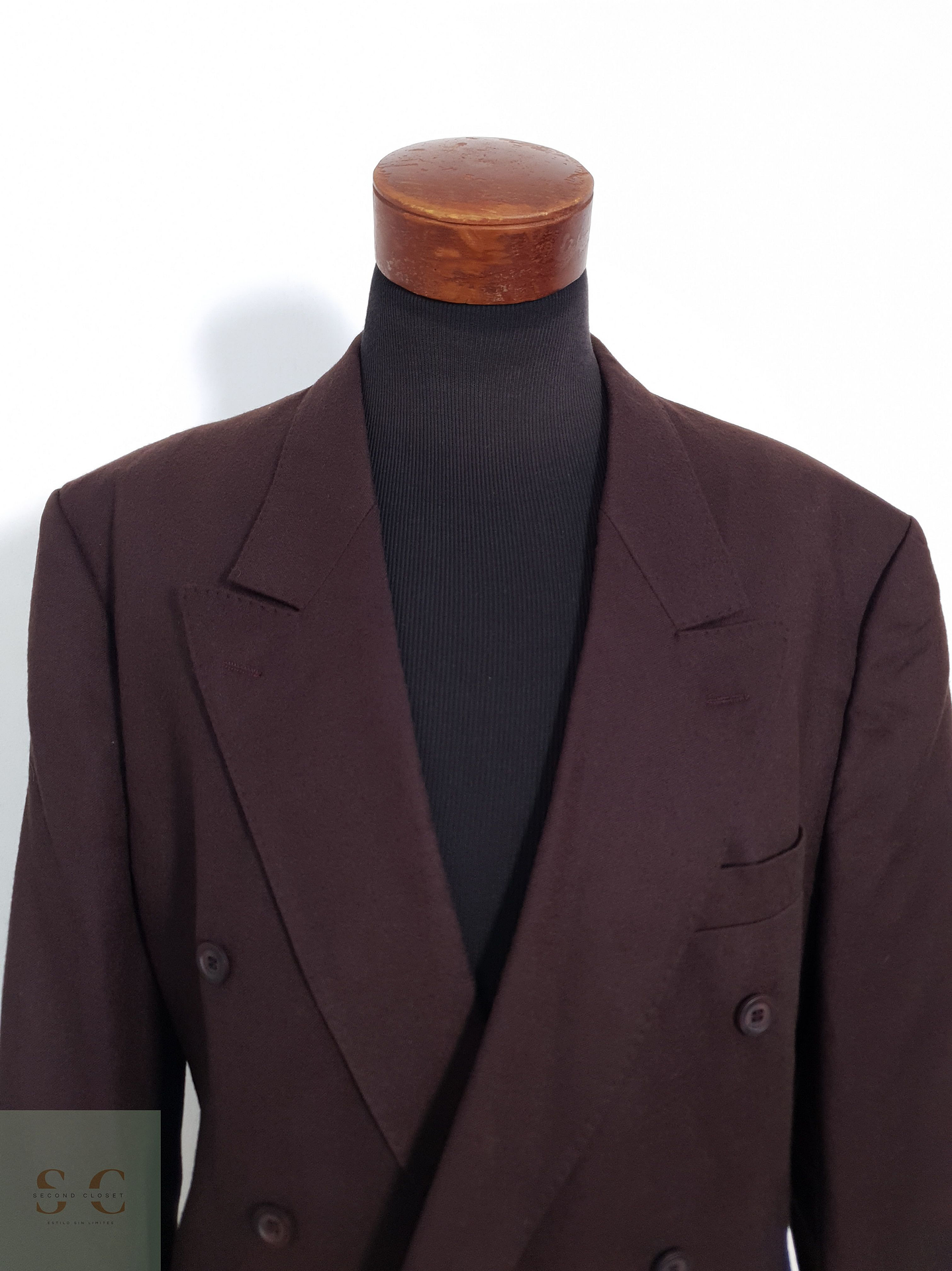 Vintage Vestón cruzado Burdeus muy oscuro Talla XL 4