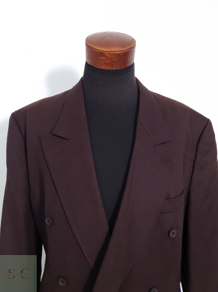 Vintage Vestón cruzado Burdeus muy oscuro Talla XL 4