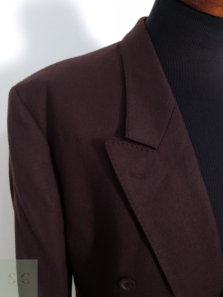 Vintage Vestón cruzado Burdeus muy oscuro Talla XL 5