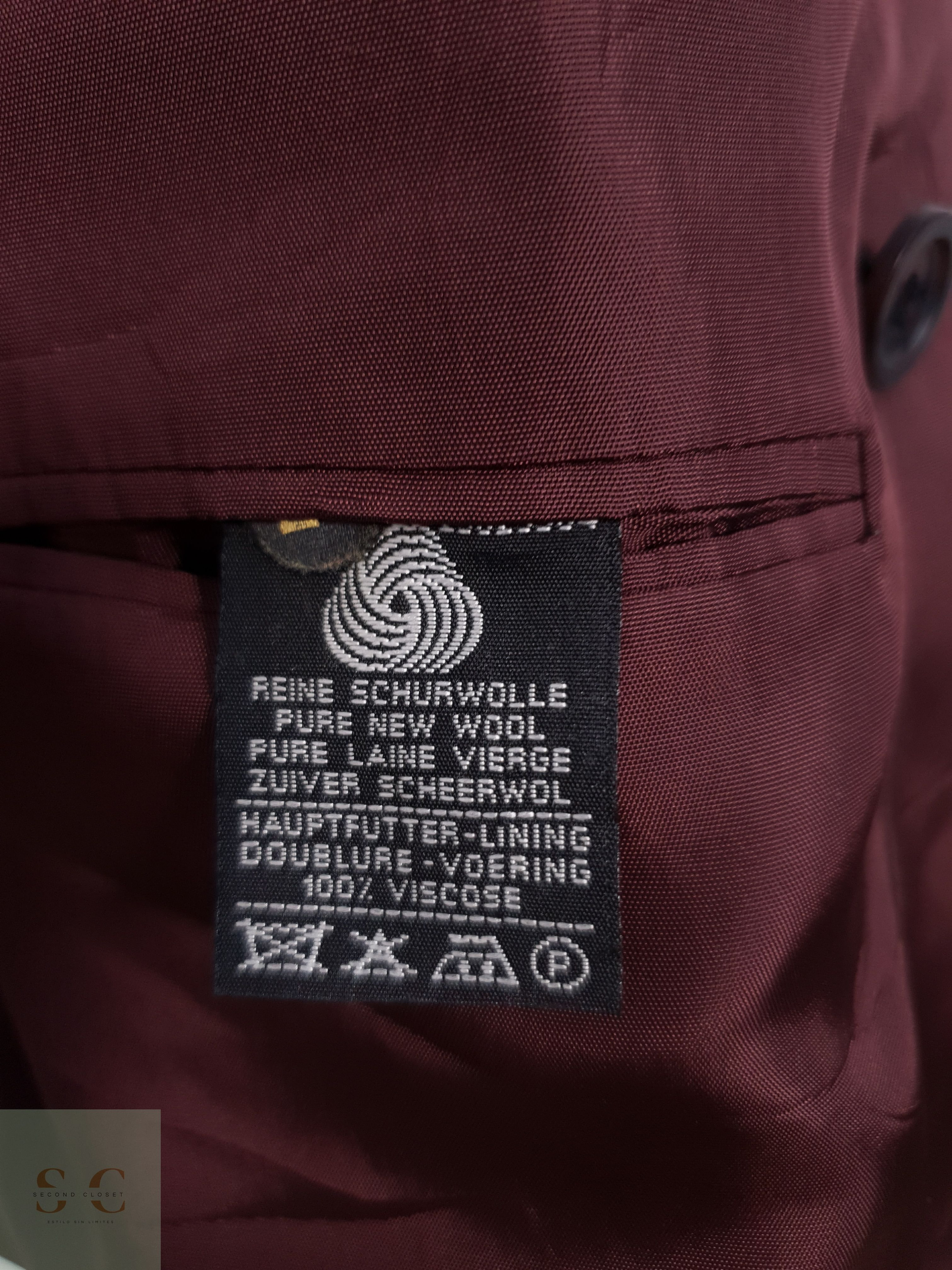 Vintage Vestón cruzado Burdeus muy oscuro Talla XL 7