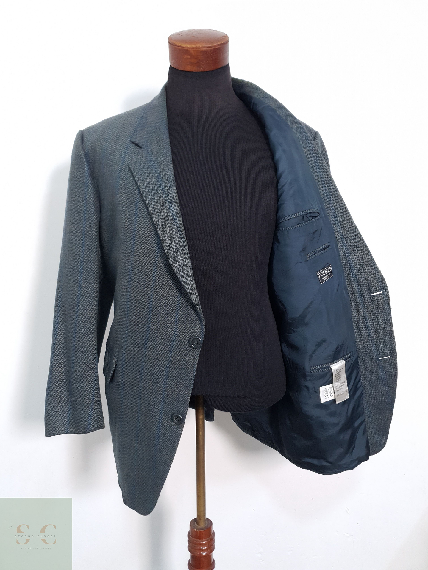 Creation Gross Vestón clásico Verde azulado Talla XL 4