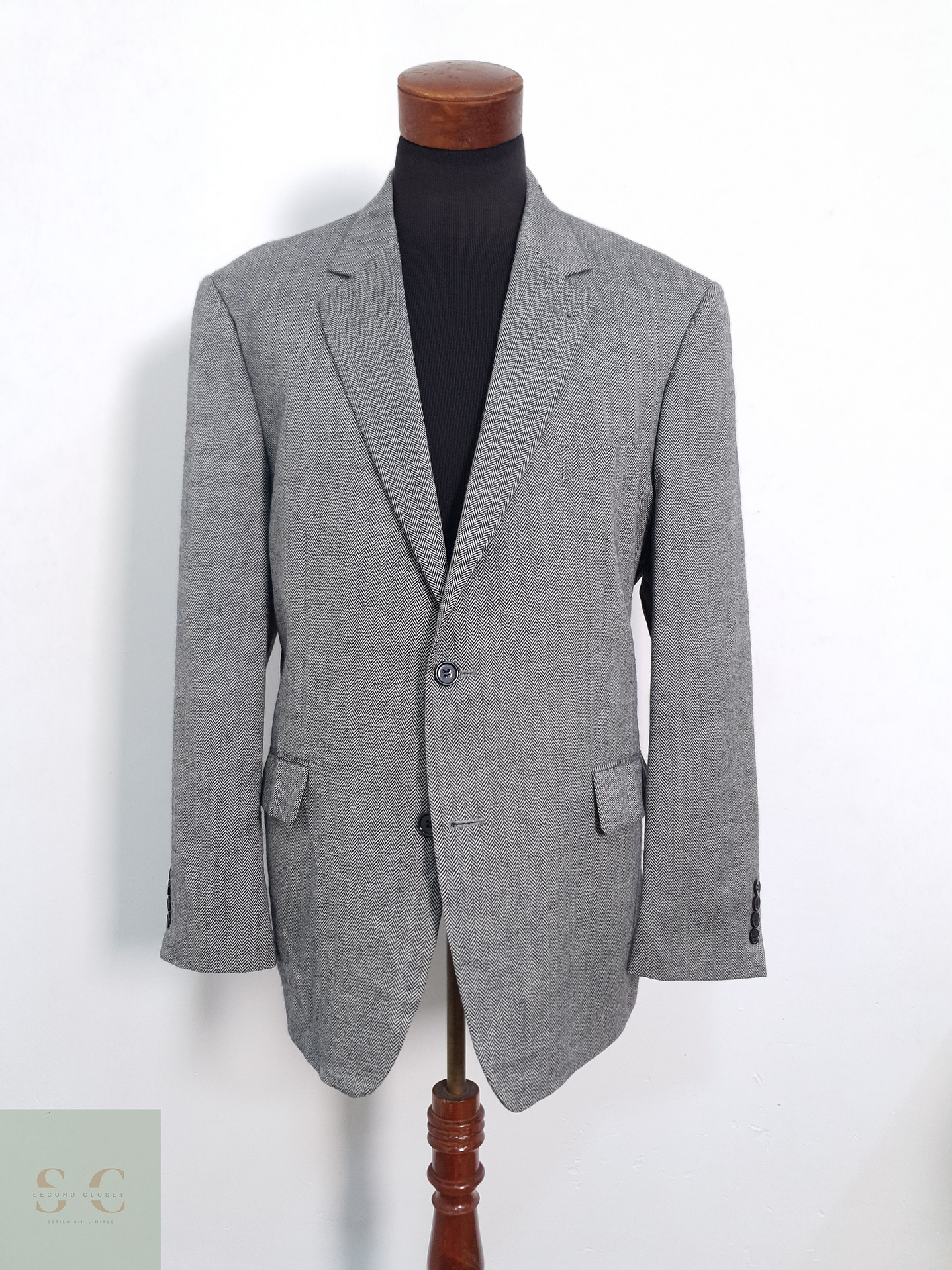 Gilberto Vestón espiguilla Gris Talla XL 1