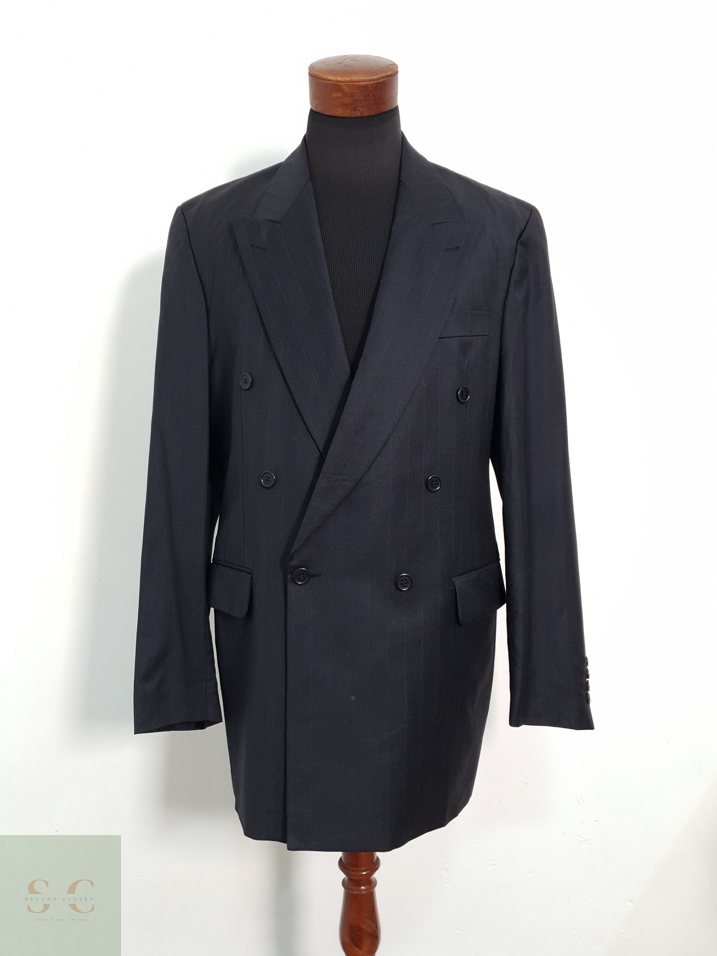 Roy Robson Vestón cruzado Negro grafito Talla LXL 1