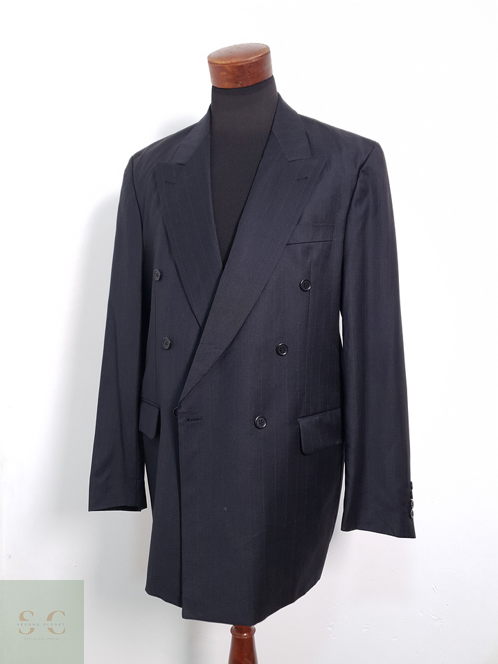 Roy Robson Vestón cruzado Negro grafito Talla LXL 2