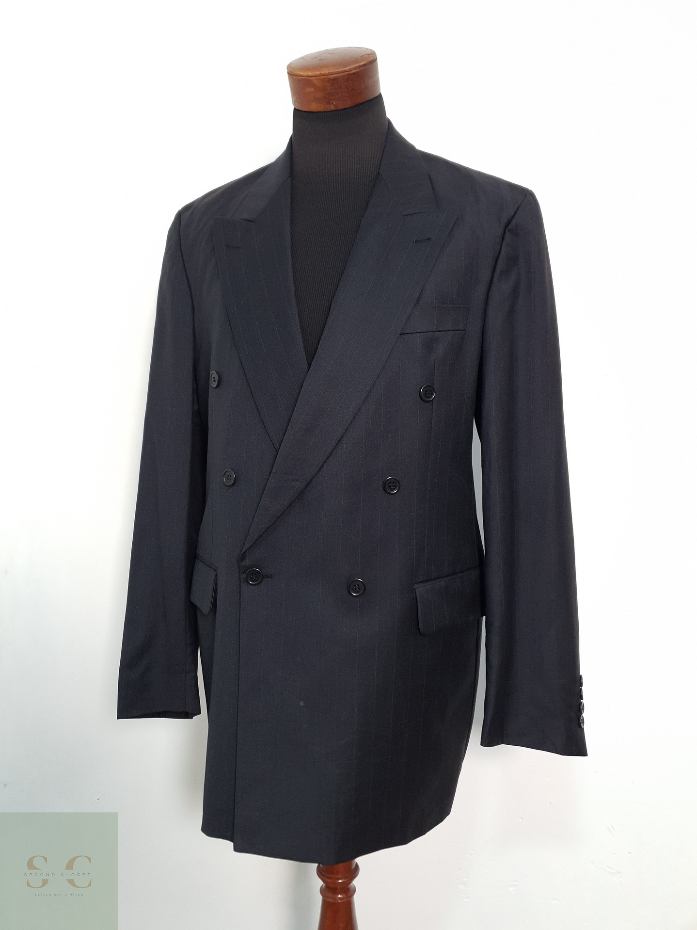 Roy Robson Vestón cruzado Negro grafito Talla LXL 3