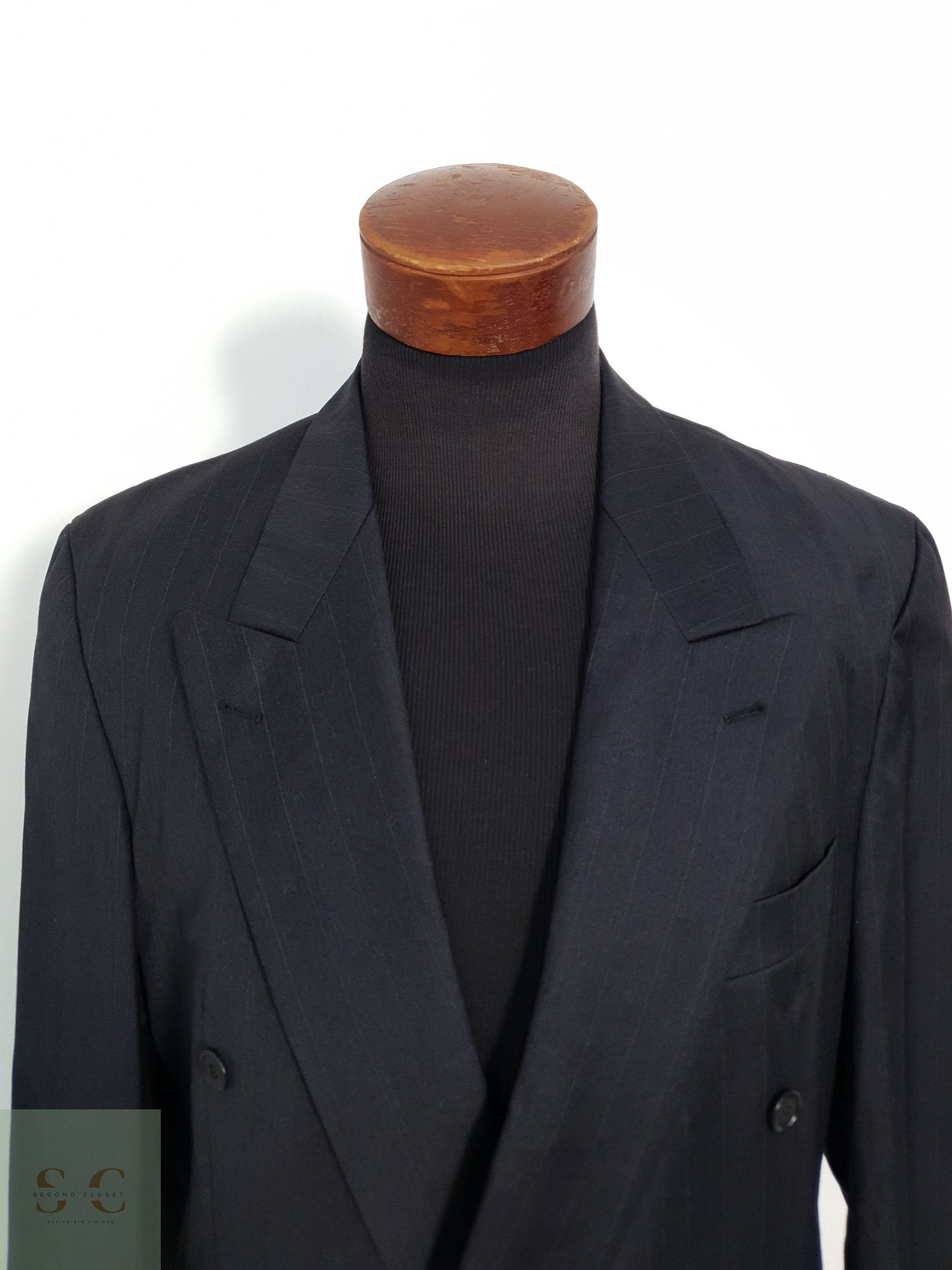 Roy Robson Vestón cruzado Negro grafito Talla LXL 5