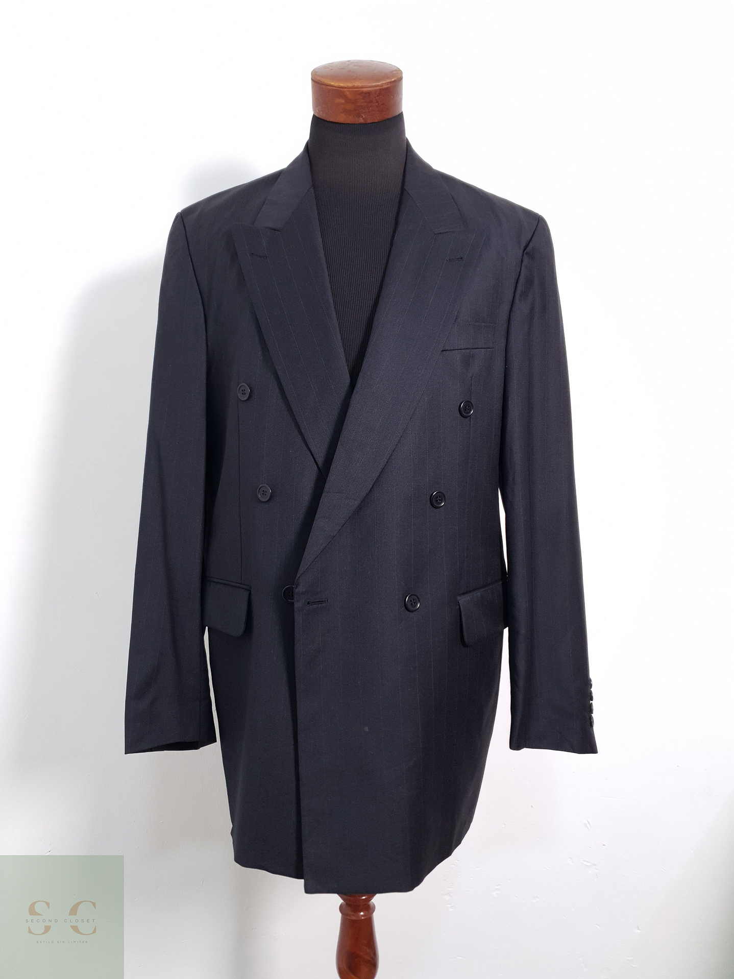 Roy Robson Vestón cruzado Negro grafito Talla LXL 6