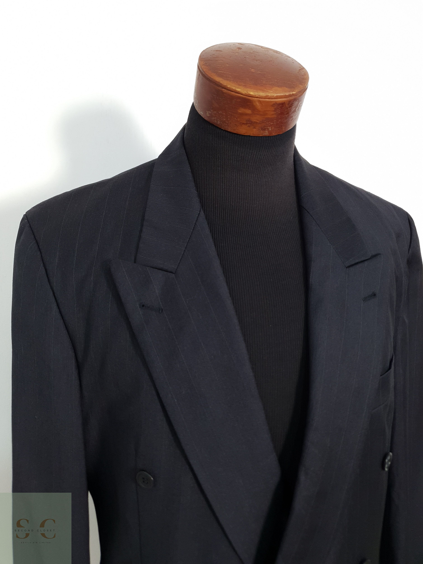 Roy Robson Vestón cruzado Negro grafito Talla LXL 7