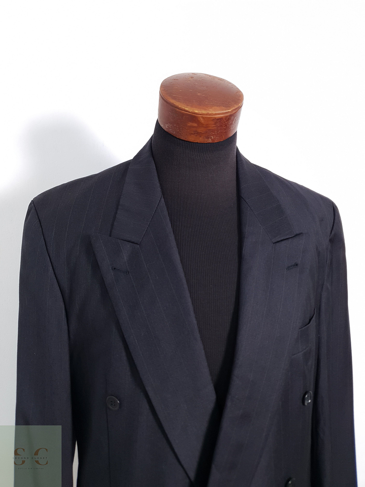 Roy Robson Vestón cruzado Negro grafito Talla LXL 9