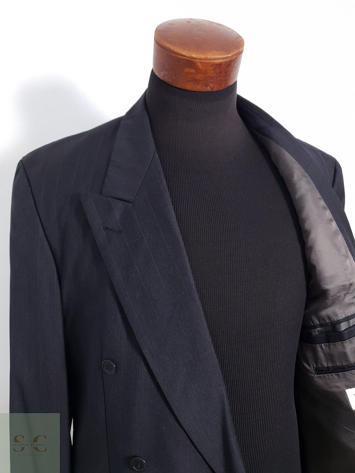 Roy Robson Vestón cruzado Negro grafito Talla LXL 11