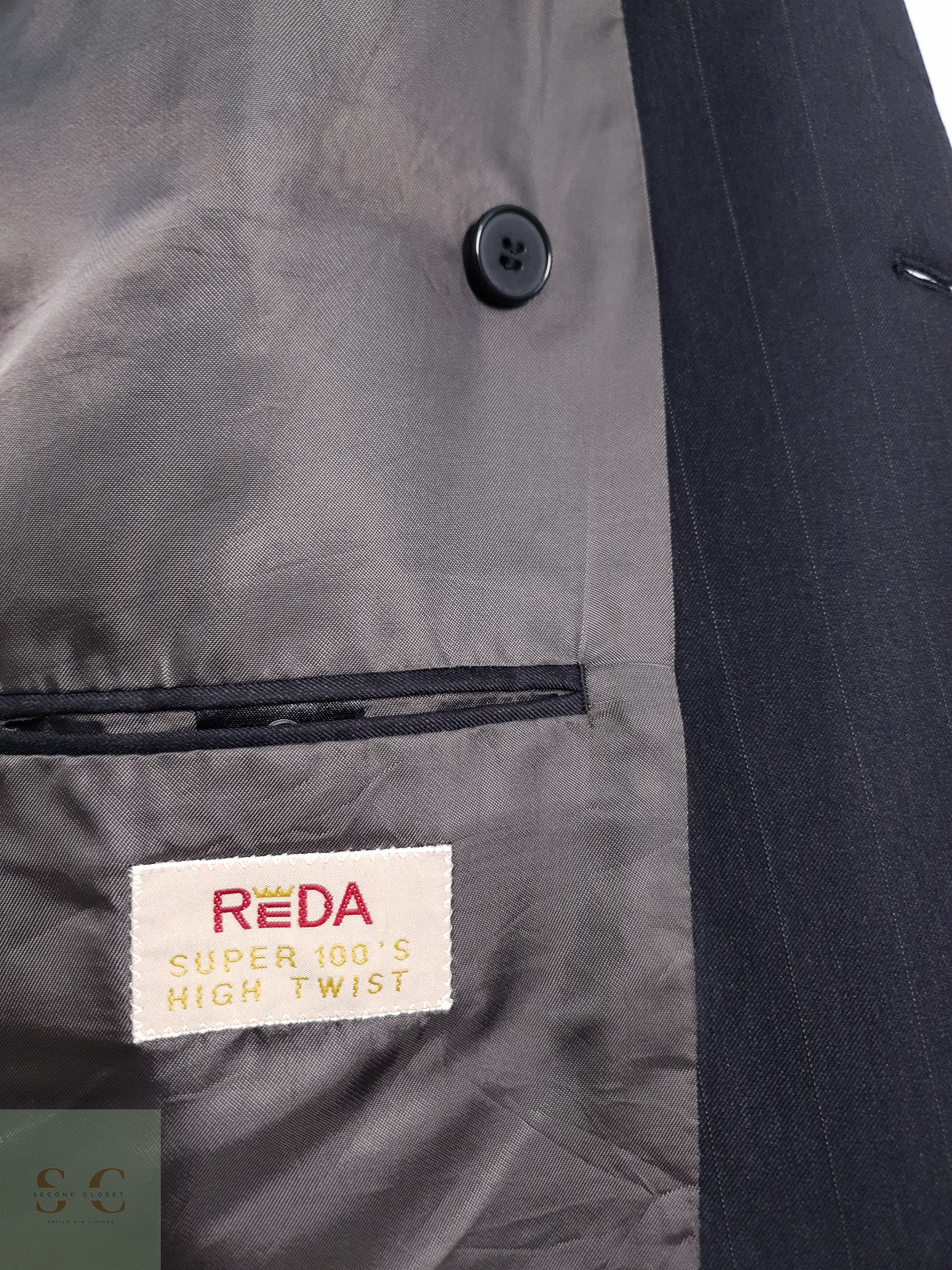 Roy Robson Vestón cruzado Negro grafito Talla LXL 13