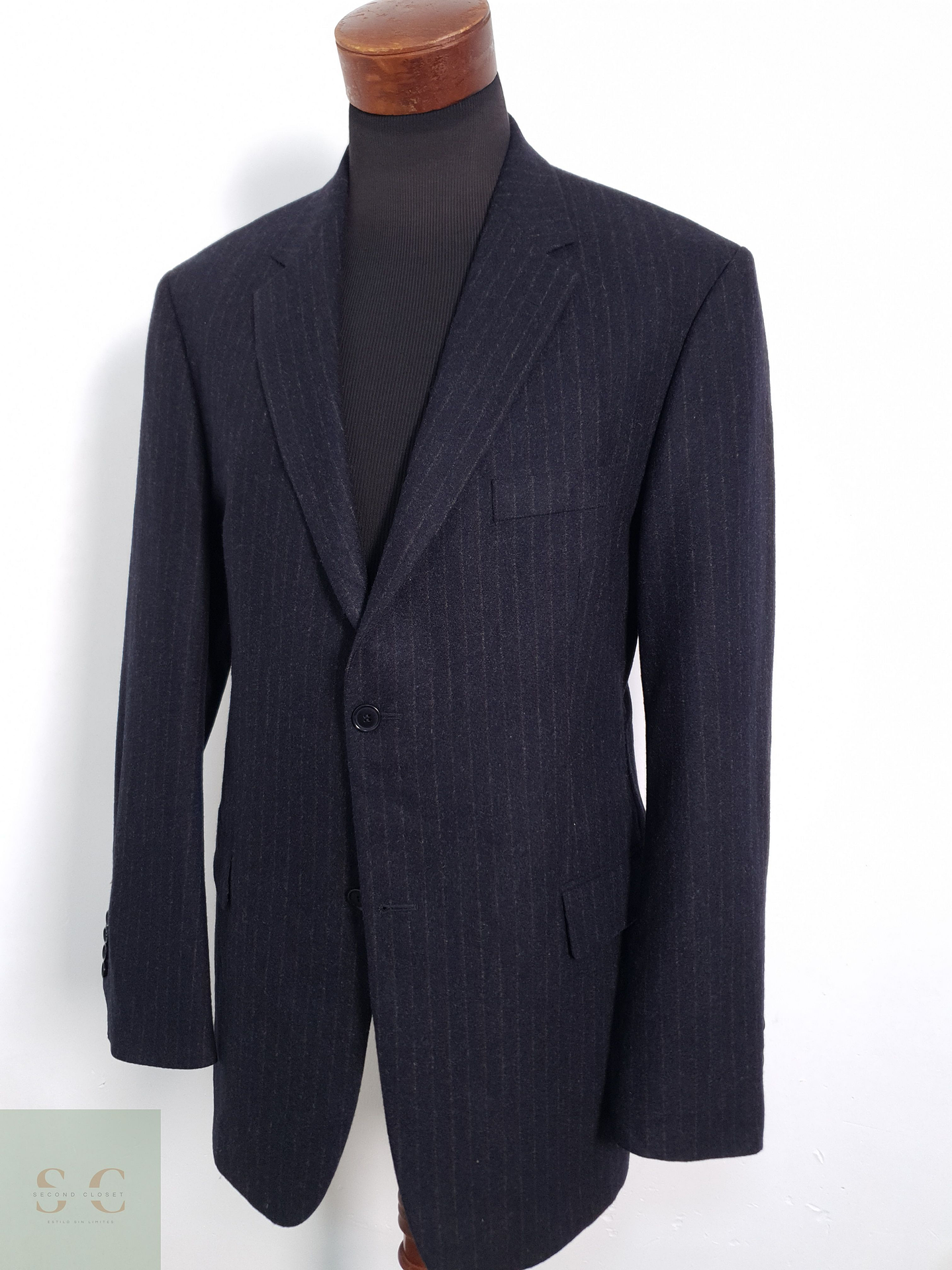 Sand Vestón a rayas sutiles Azul Talla LXL 2