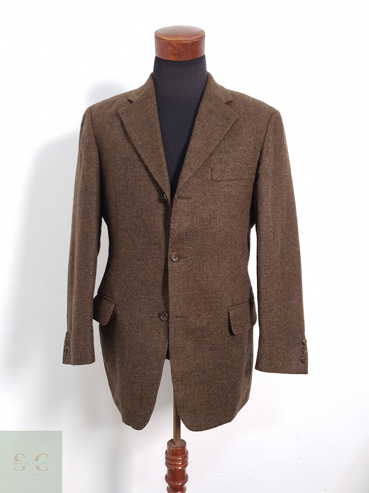 Vintage Vestón clásico Café verdoso Talla M 2