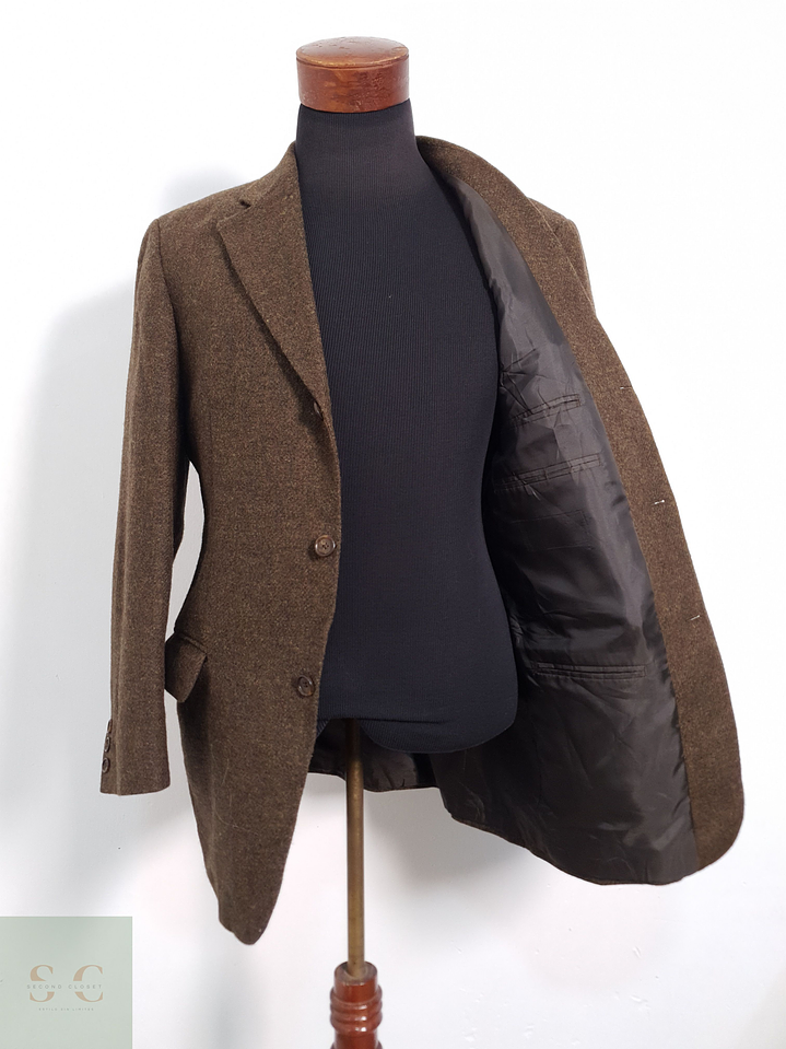 Vintage Vestón clásico Café verdoso Talla M 4