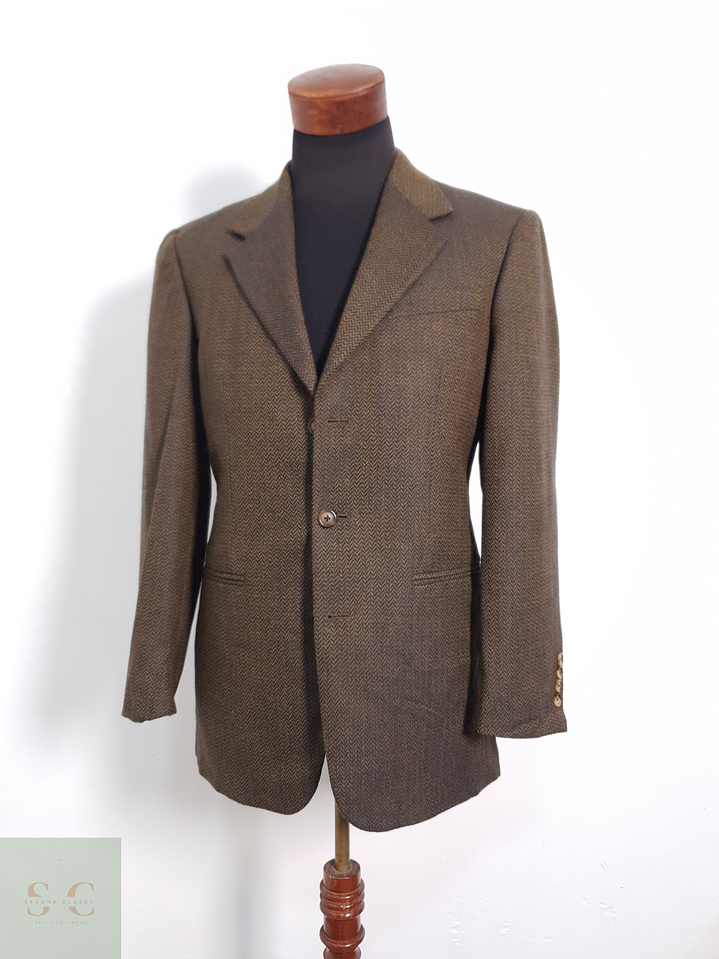 Geoffrey Beene Vestón espiguilla Dorado con azul Talla M 2