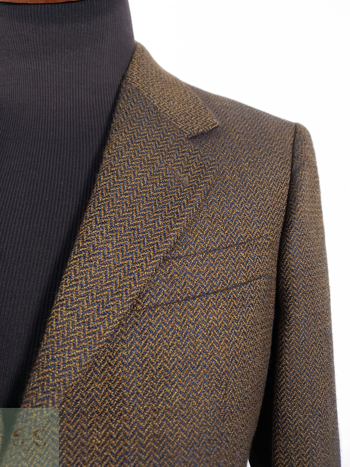 Geoffrey Beene Vestón espiguilla Dorado con azul Talla M 3