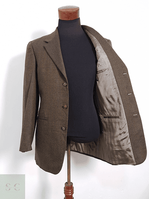 Geoffrey Beene Vestón espiguilla Dorado con azul Talla M