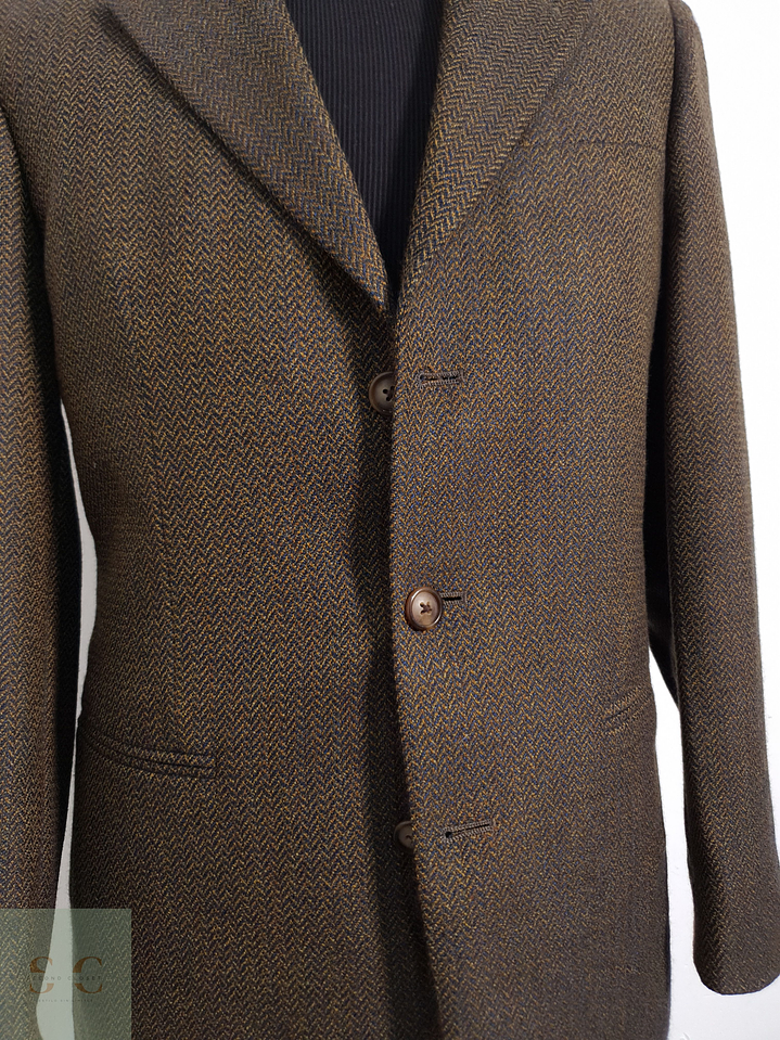 Geoffrey Beene Vestón espiguilla Dorado con azul Talla M 8