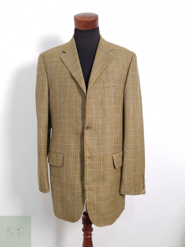 Pierre Cardin Vestón clásico Dorado con café Talla L 3