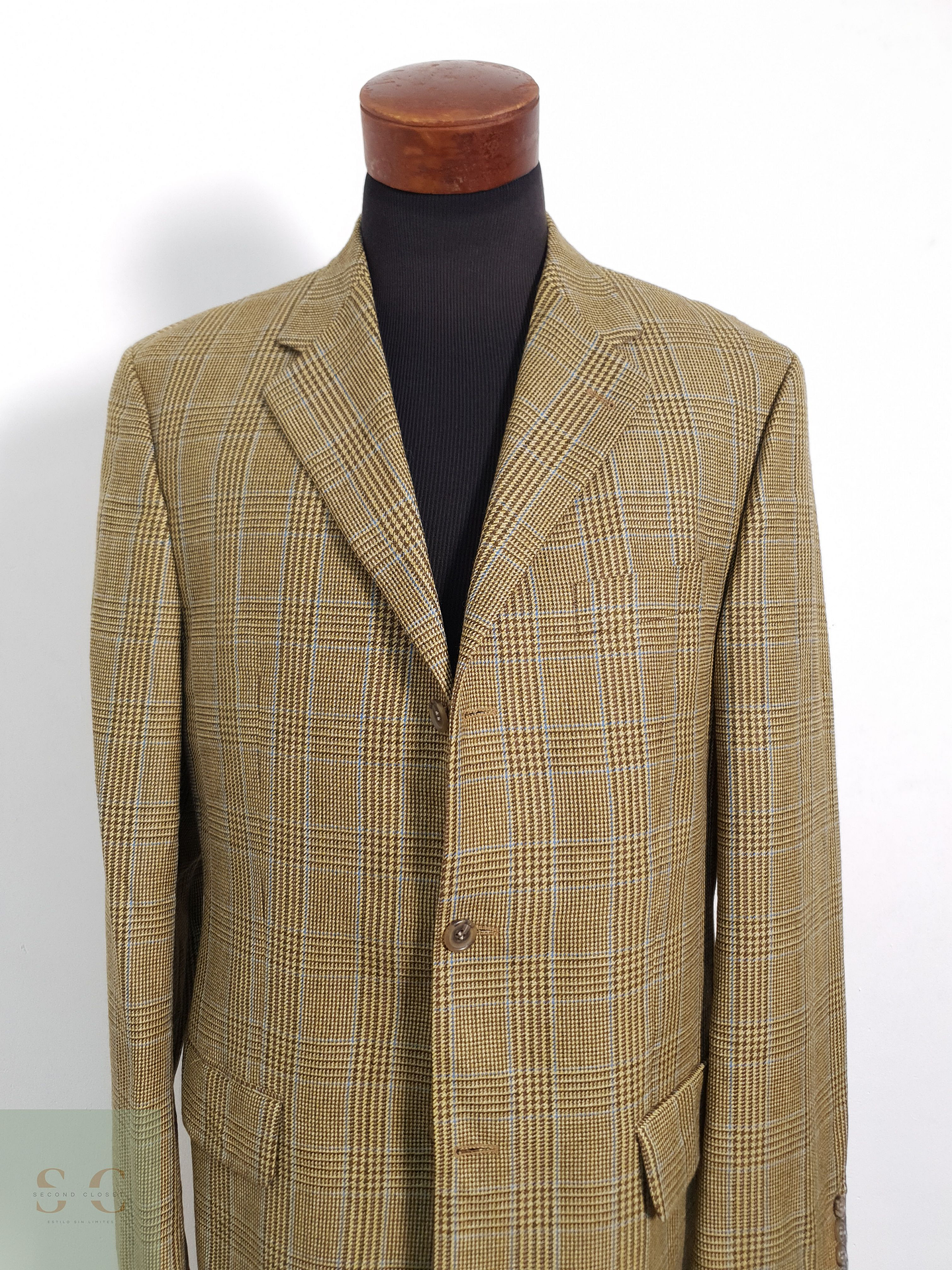 Pierre Cardin Vestón clásico Dorado con café Talla L 5