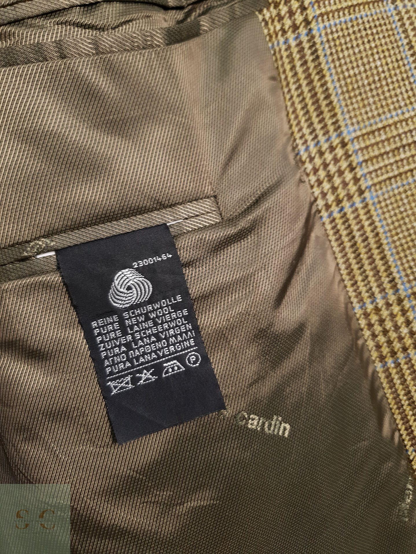 Pierre Cardin Vestón clásico Dorado con café Talla L 7