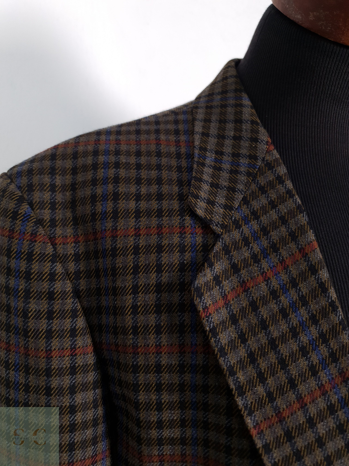 First Class Vestón pata de gallo Café verdoso Talla XL 2