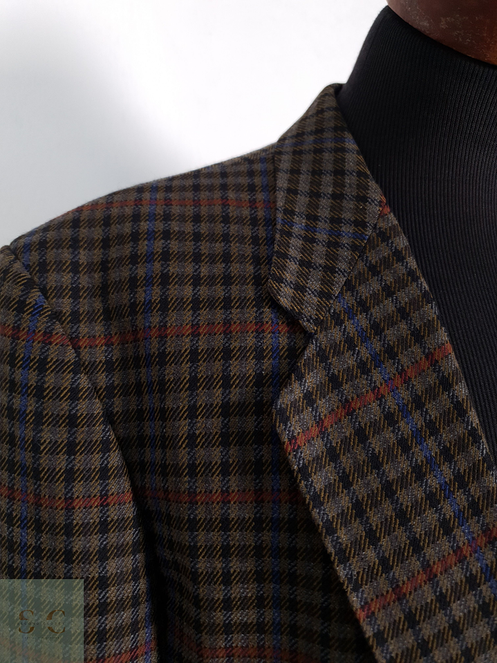 First Class Vestón pata de gallo Café verdoso Talla XL 2