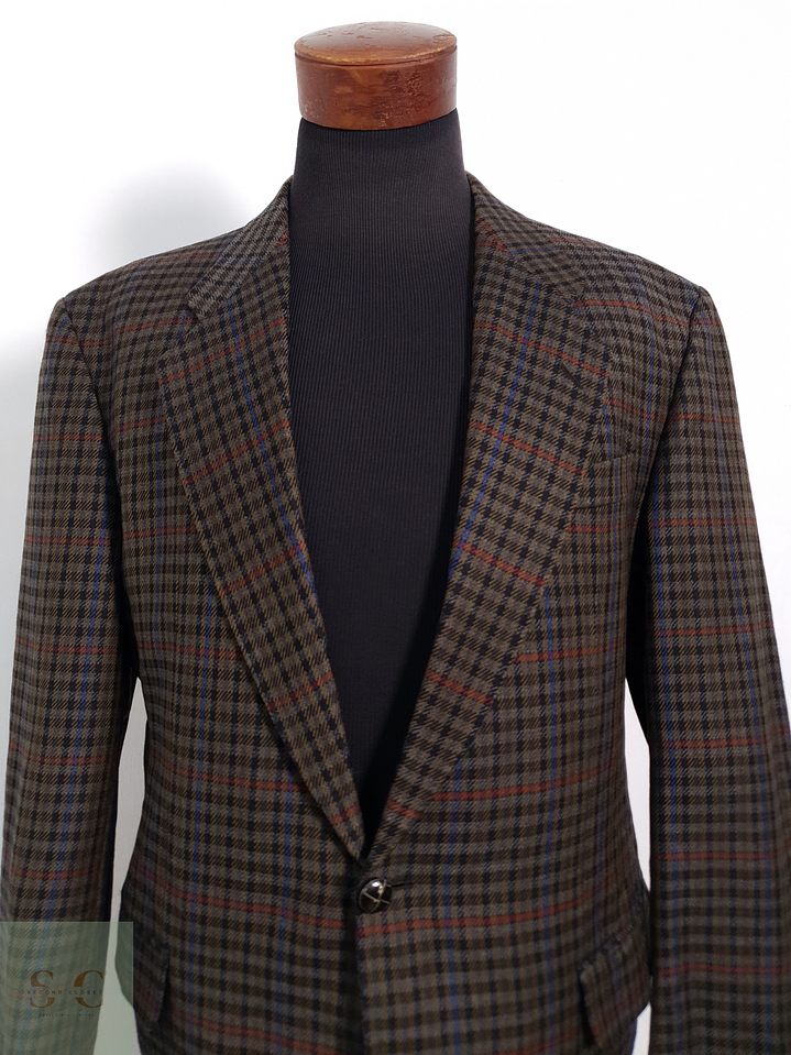 First Class Vestón pata de gallo Café verdoso Talla XL 3