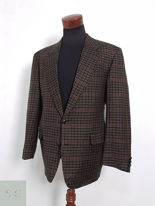 First Class Vestón pata de gallo Café verdoso Talla XL