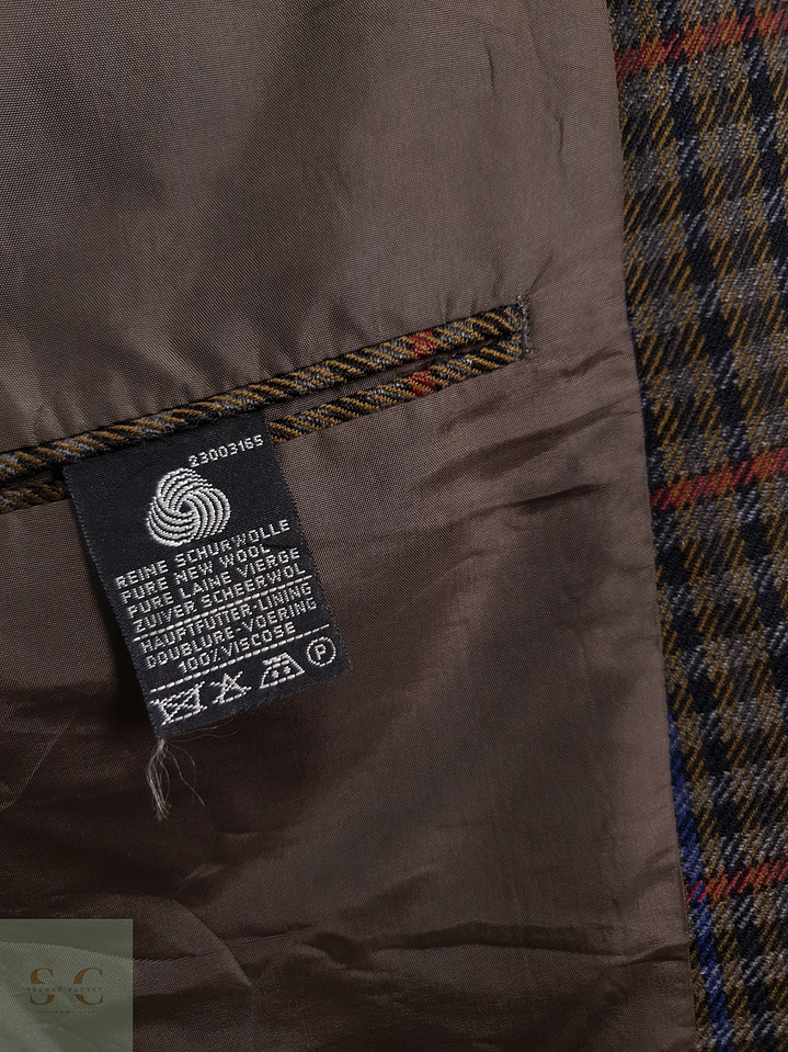 First Class Vestón pata de gallo Café verdoso Talla XL 7