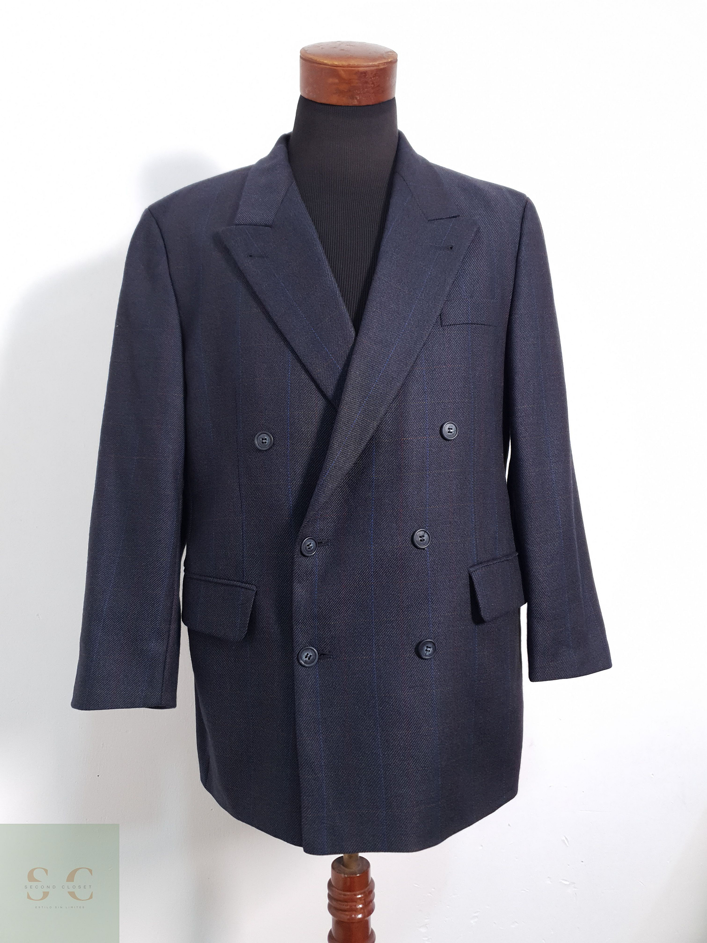 Barisal Vestón cruzado Azul marino Talla L 3