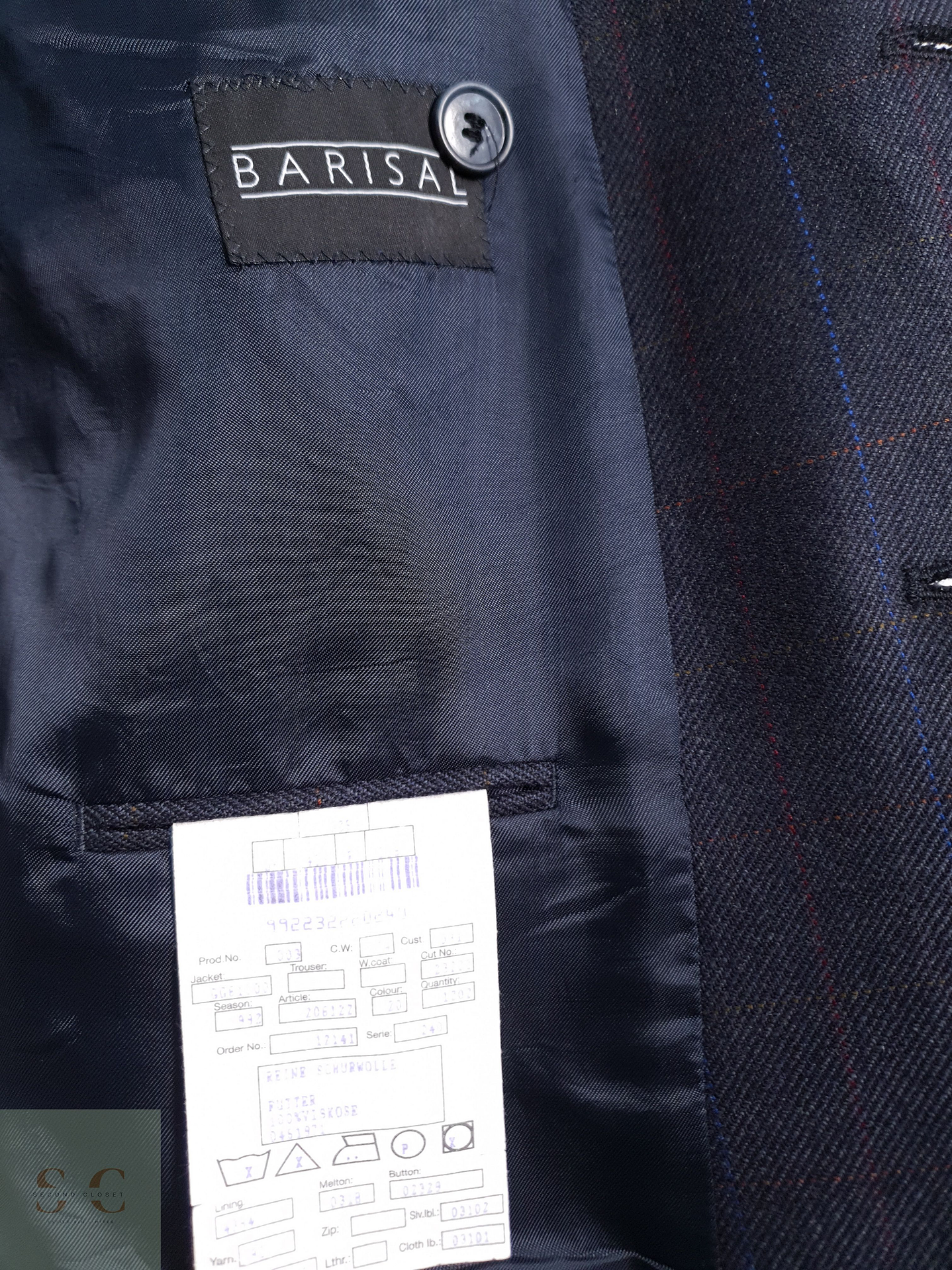 Barisal Vestón cruzado Azul marino Talla L 8