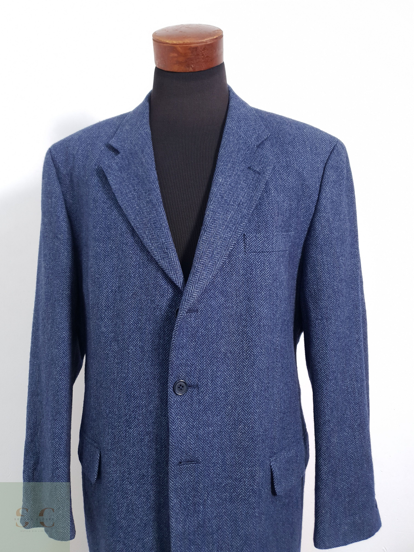 Cyrillus Vestón espiguilla Celeste Talla XXL 2