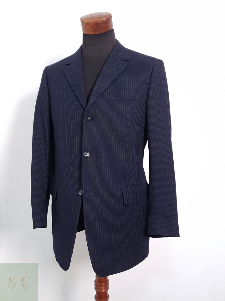 Brax Vestón a rayas Azul con rayas Talla M 1